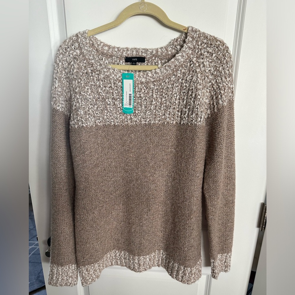 Faite clairina textured sweater. Large. Taupe